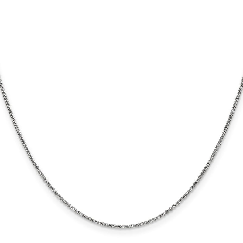 14K White Gold 20 Inch 1mm Round Open Link Cable With Lobster Clasp Chain Necklace