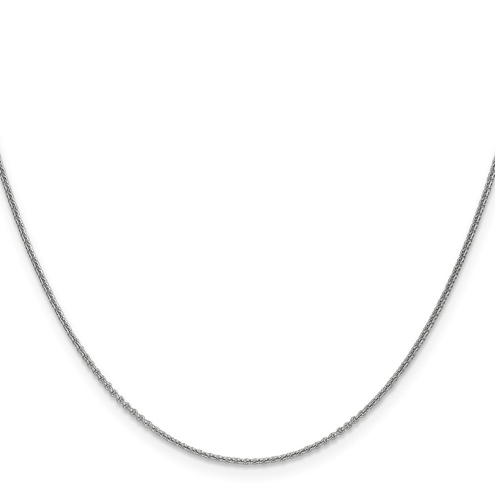 14K White Gold 30 Inch 1mm Round Open Link Cable With Lobster Clasp Chain Necklace