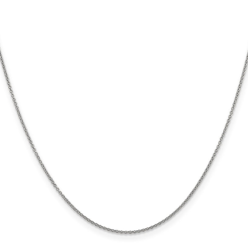 14k White Gold .9mm Cable with Spring Ring Clasp Chain Children's Necklace