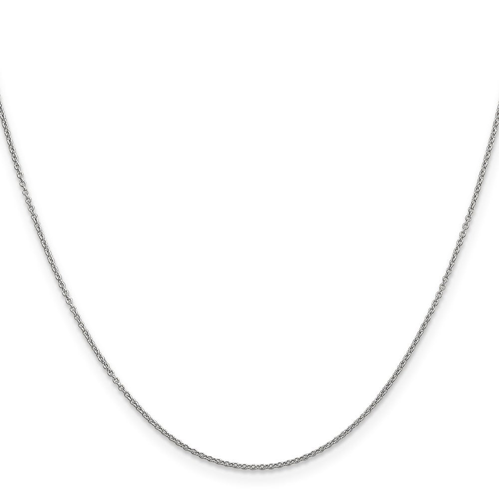 14k White Gold .9mm Cable with Spring Ring Clasp Chain Necklace