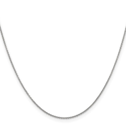 14k White Gold .9mm Cable with Spring Ring Clasp Chain Necklace