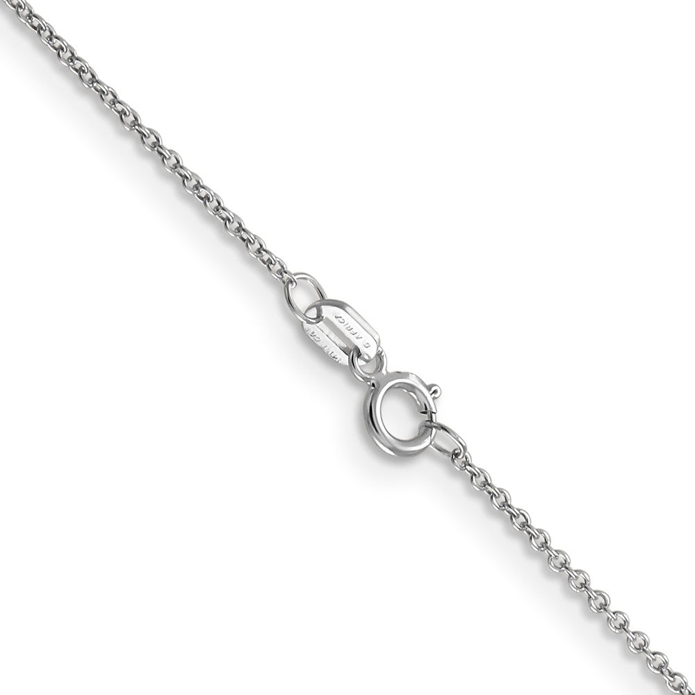 14k White Gold .9mm Cable with Spring Ring Clasp Chain Necklace