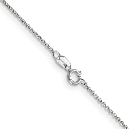 14k White Gold .9mm Cable with Spring Ring Clasp Chain Necklace