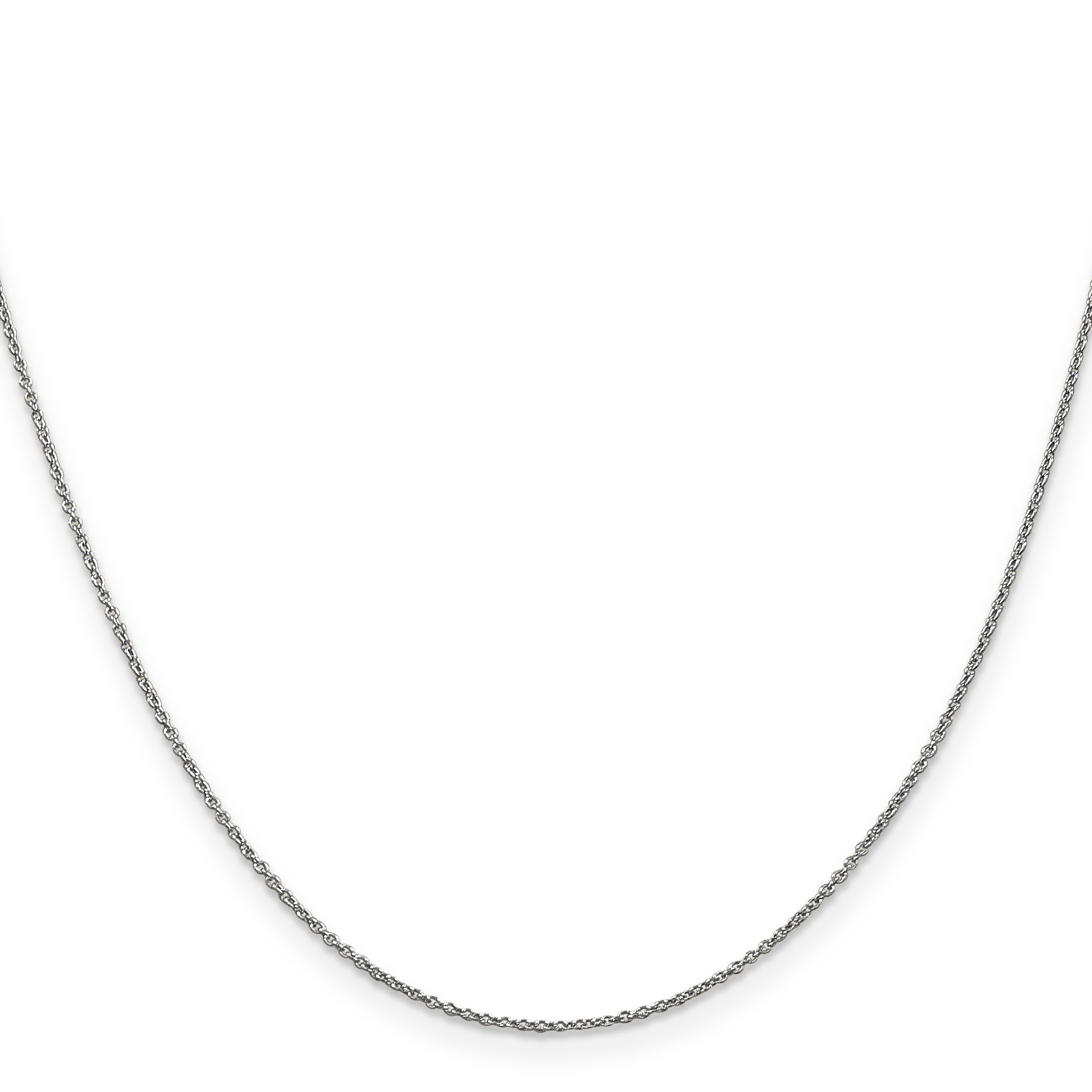 14K White Gold 14 Inch .9mm Cable With Lobster Clasp Chain