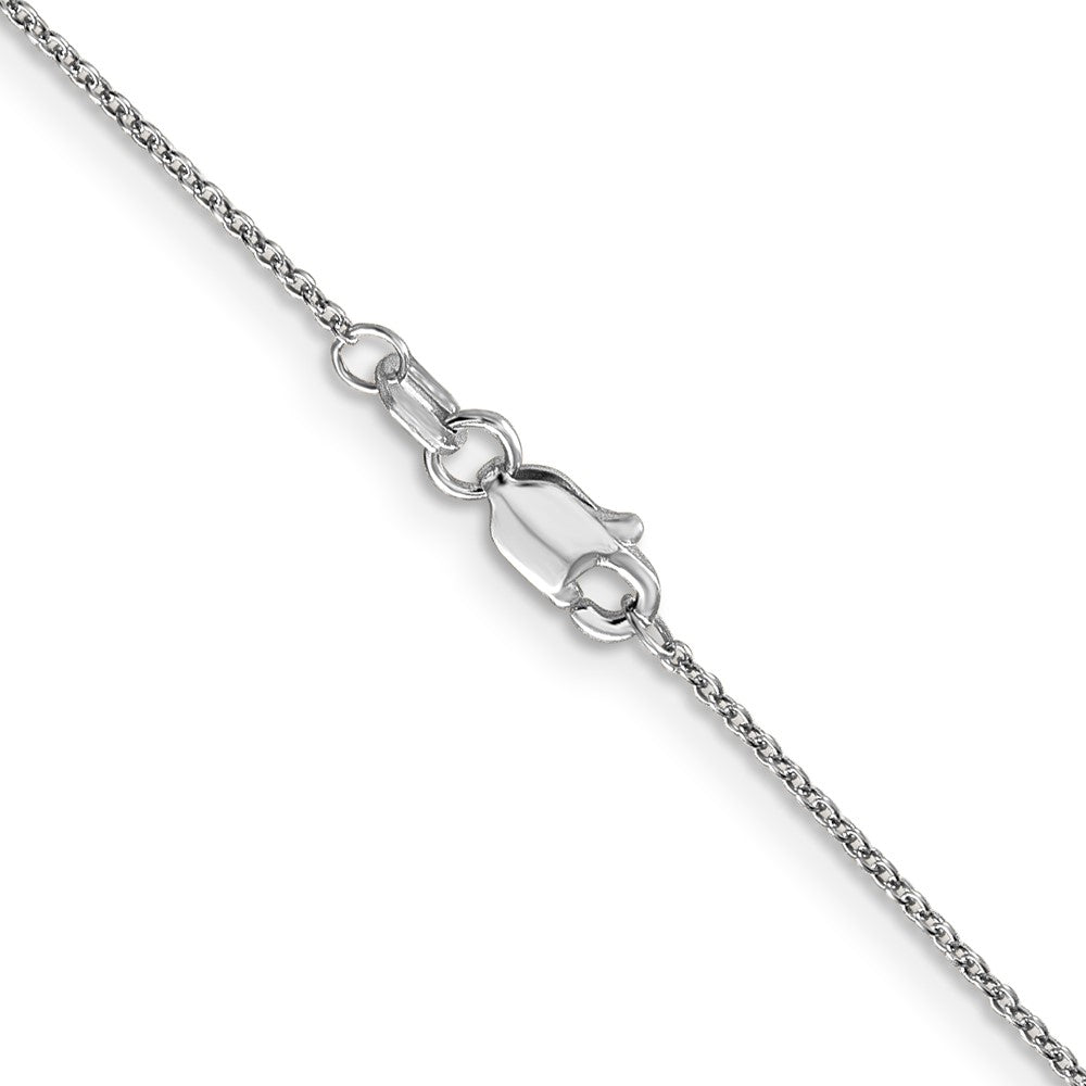 14K White Gold .9mm Cable With Lobster Clasp Chain Necklace