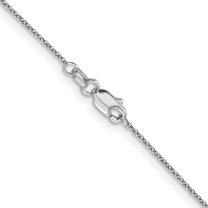 14K White Gold .9mm Cable With Lobster Clasp Chain Necklace