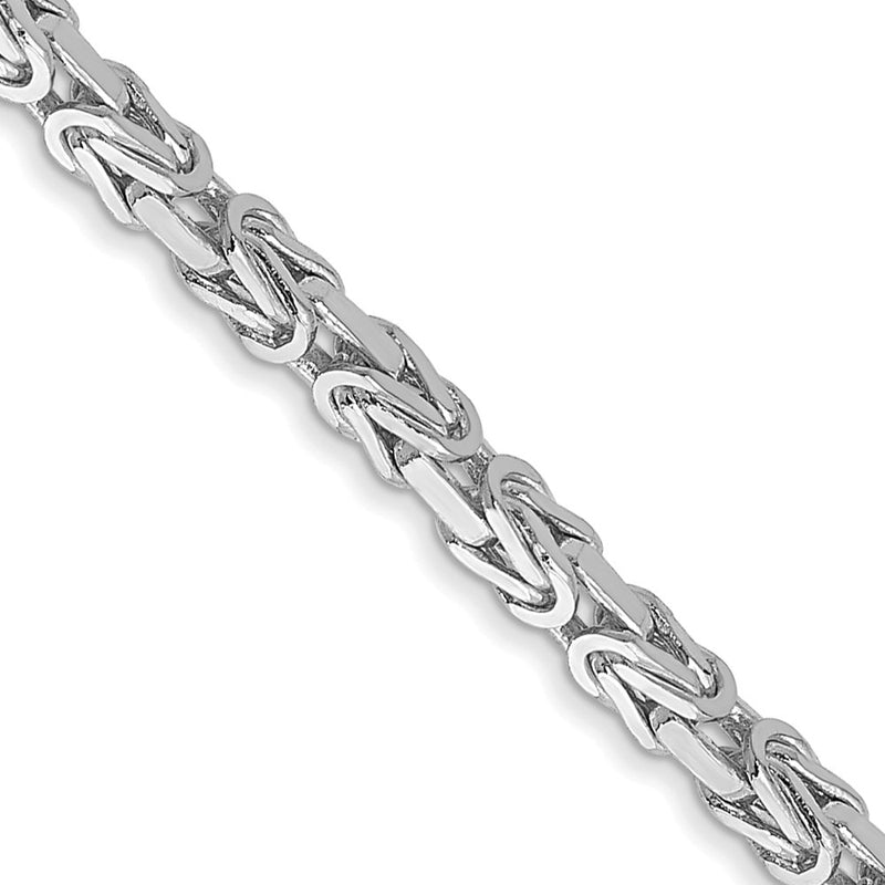 14K White Gold 16 Inch 2mm Byzantine With Lobster Clasp Chain Necklace