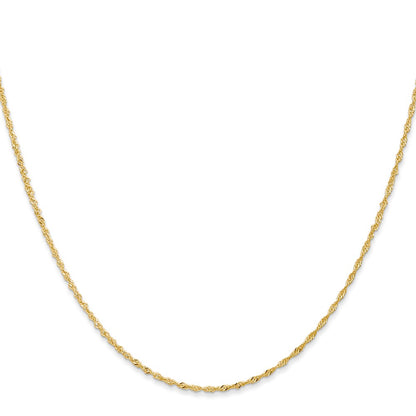 14K Yellow Gold 20 Inch 1.10mm Singapore With Spring Ring Clasp Chain Necklace