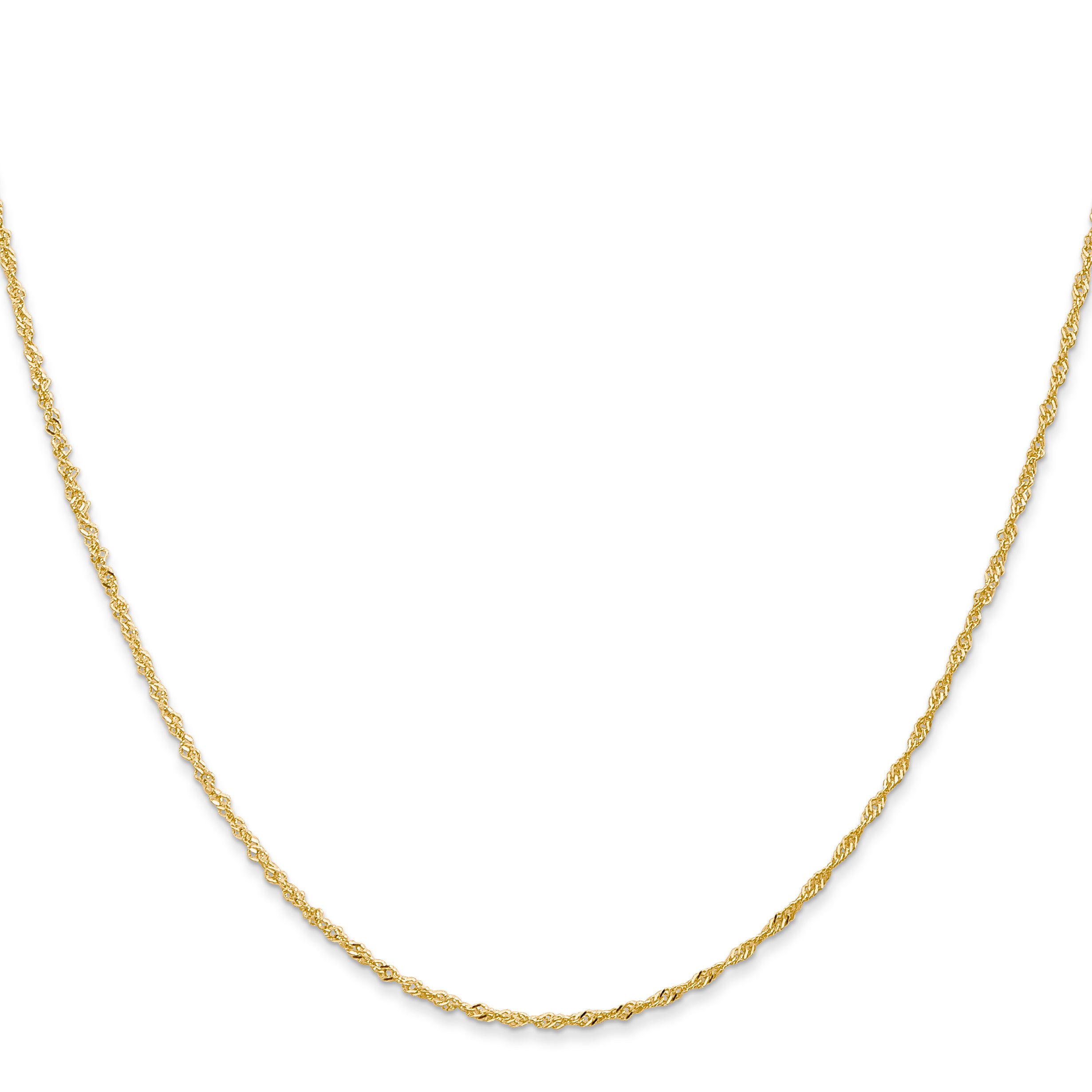14K Yellow Gold 30 Inch 1.10mm Singapore With Spring Ring Clasp Chain Necklace