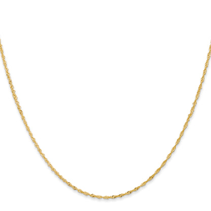 14K Yellow Gold 30 Inch 1.10mm Singapore With Spring Ring Clasp Chain Necklace