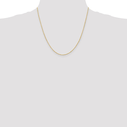 14K Yellow Gold 20 Inch 1.10mm Singapore With Spring Ring Clasp Chain Necklace