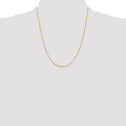 14K Yellow Gold 22 Inch 1.10mm Singapore With Spring Ring Clasp Chain Necklace