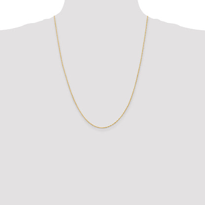 14K Yellow Gold 24 Inch 1.10mm Singapore With Spring Ring Clasp Chain Necklace