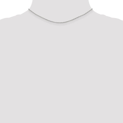 14K White Gold 14 Inch 1.3mm Heavy Baby Rope With Lobster Clasp Chain
