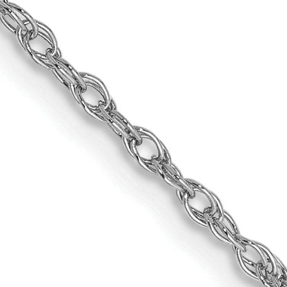 14K White Gold 14 Inch 1.3mm Heavy Baby Rope With Lobster Clasp Chain