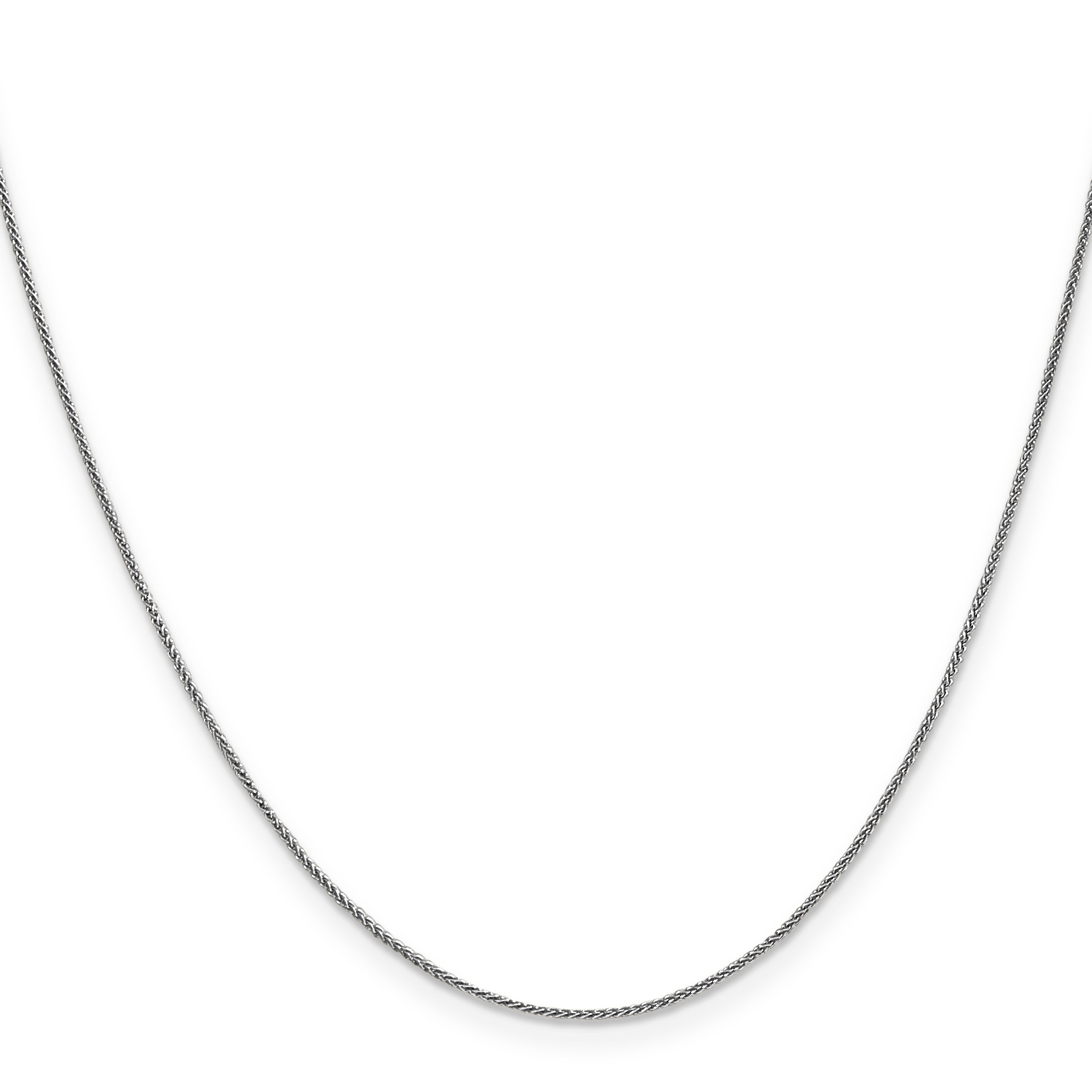 14K White Gold 14 Inch .85mm Spiga With Lobster Clasp Chain