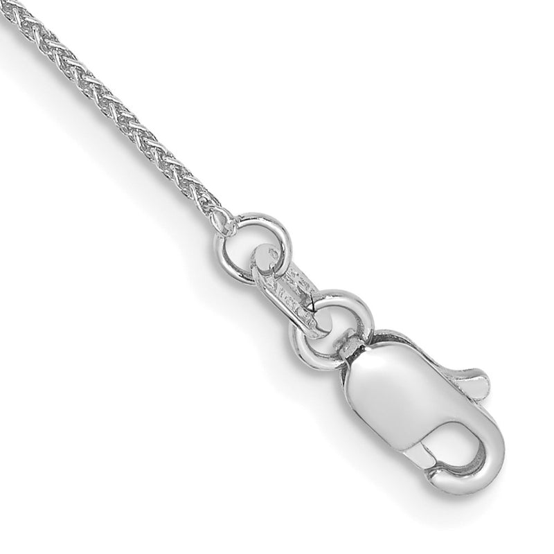 14K White Gold .85mm Spiga With Lobster Clasp Chain Bracelet