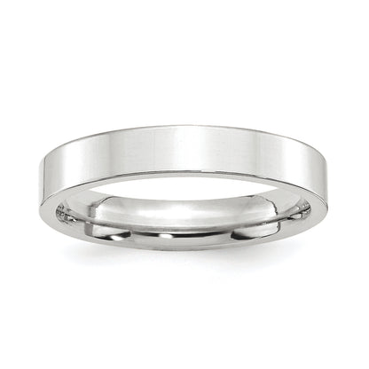 Platinum 4mm Polished Flat Wedding Band