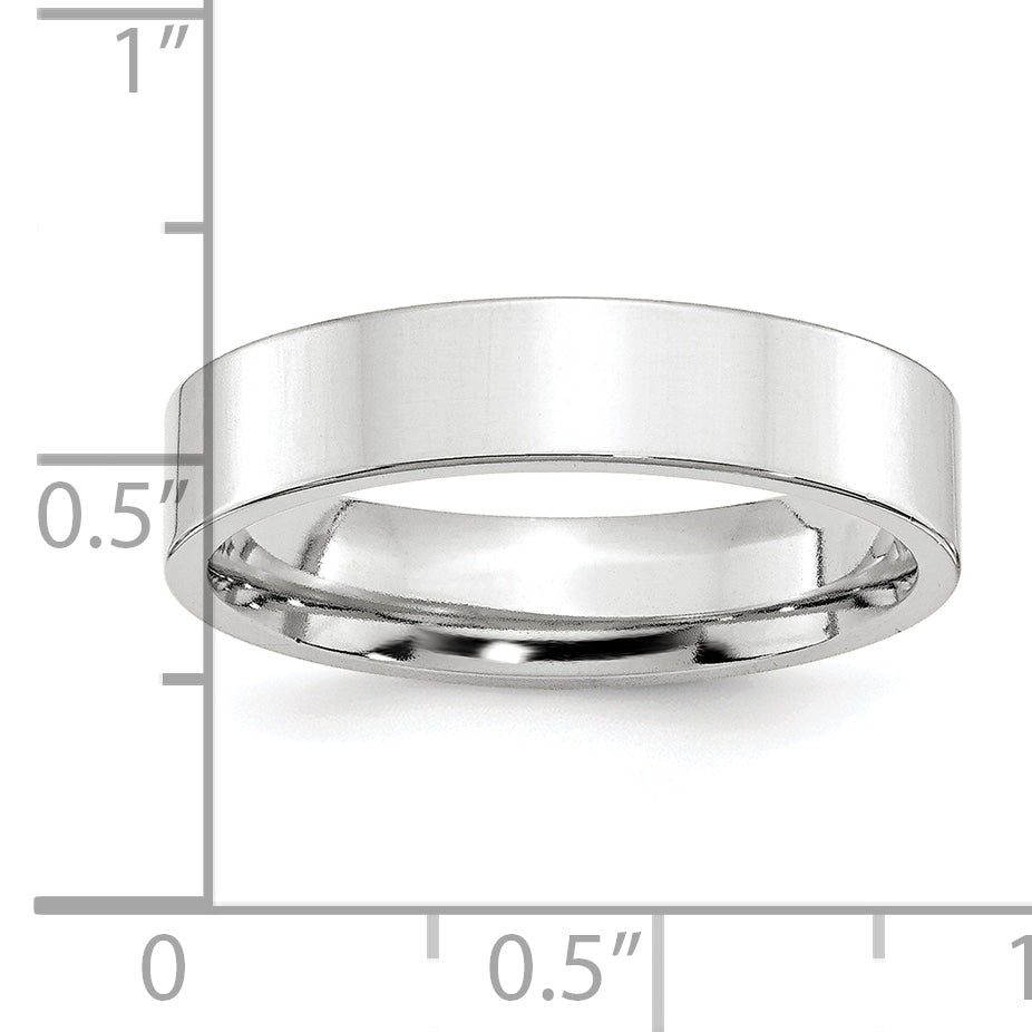 Platinum 5mm Polished Flat Wedding Band