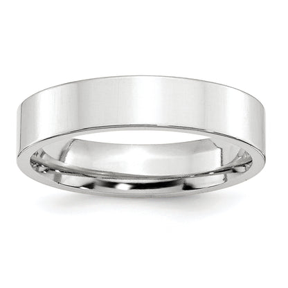 Platinum 5mm Polished Flat Wedding Band