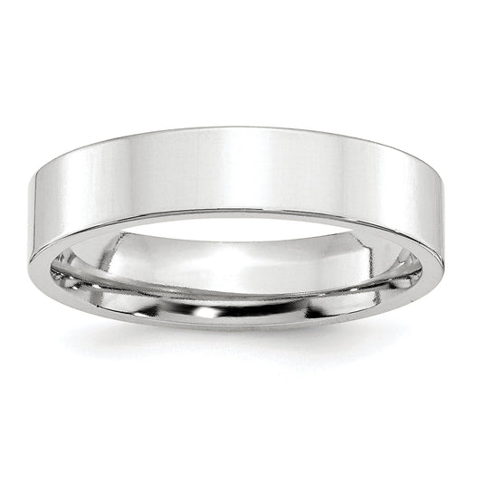 Platinum 5mm Polished Flat Wedding Band