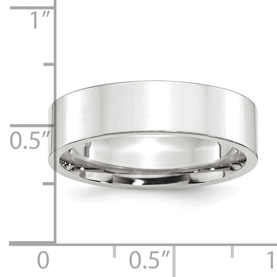 Platinum 6mm Polished Flat Wedding Band