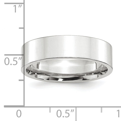 Platinum 6mm Polished Flat Wedding Band