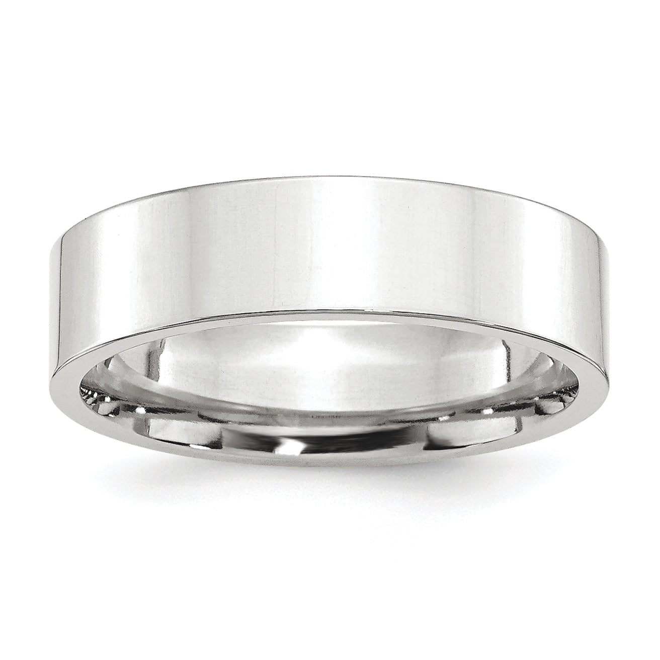 Platinum 6mm Polished Flat Wedding Band