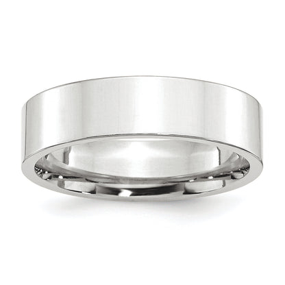 Platinum 6mm Polished Flat Wedding Band