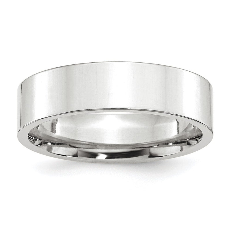 Platinum 6mm Polished Flat Wedding Band