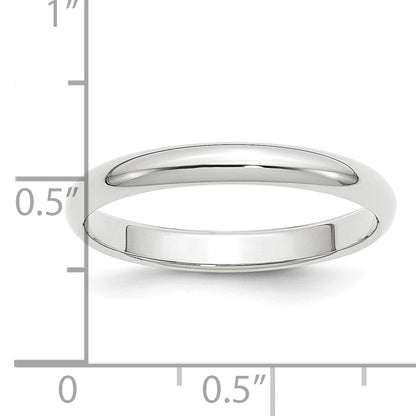 Platinum 3mm Half Round Wedding Band