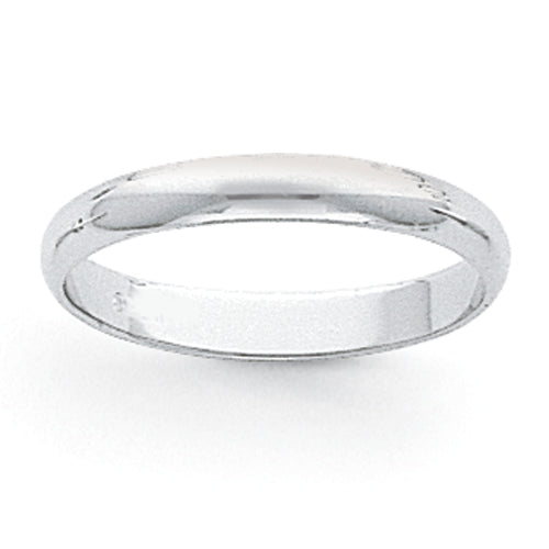 Platinum 3mm Half Round Wedding Band