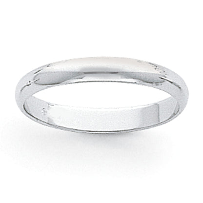 Platinum 3mm Half Round Wedding Band