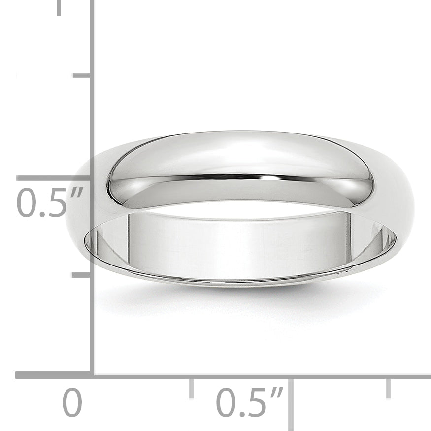 Platinum 5mm Half Round Wedding Band