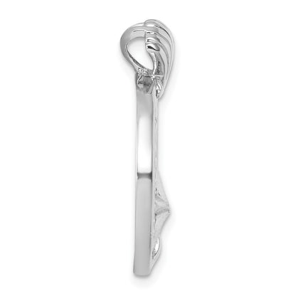 Sterling Silver Rhodium-Plated Starfish & Scallop Shell Reef Chain Slide