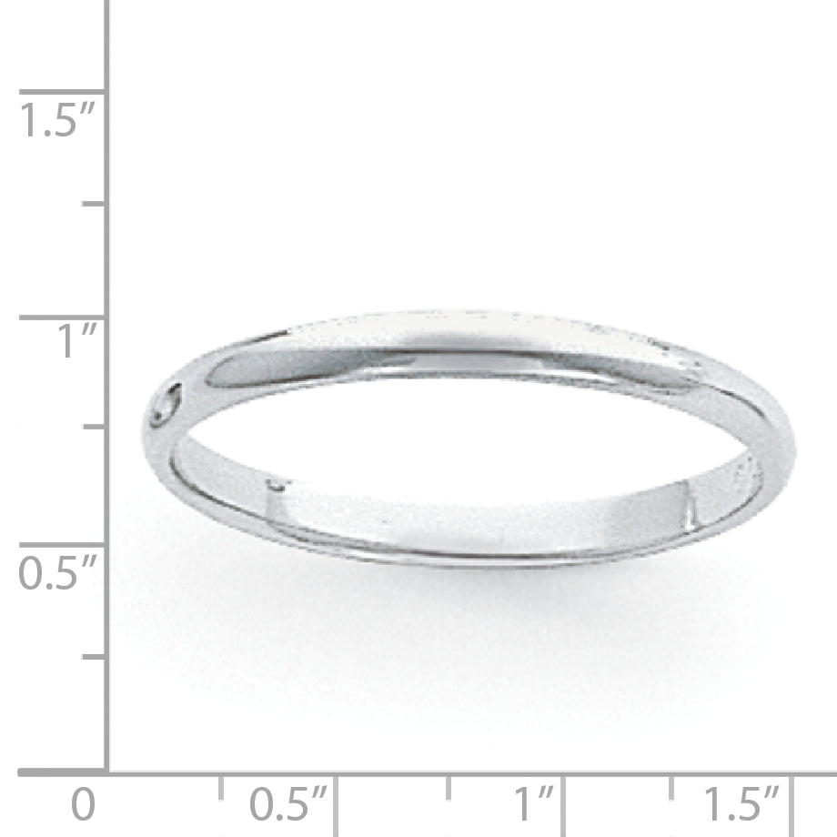 Platinum 3mm Half Round Featherweight Wedding Band