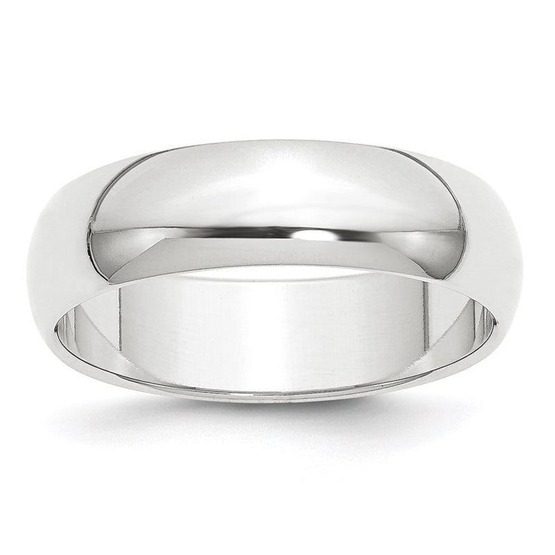 Platinum 6mm Half Round Featherweight Wedding Band