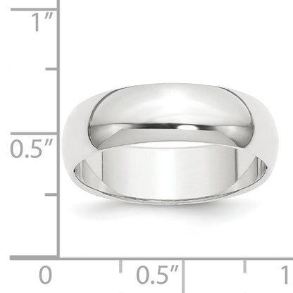 Platinum 8mm Half Round Featherweight Wedding Band