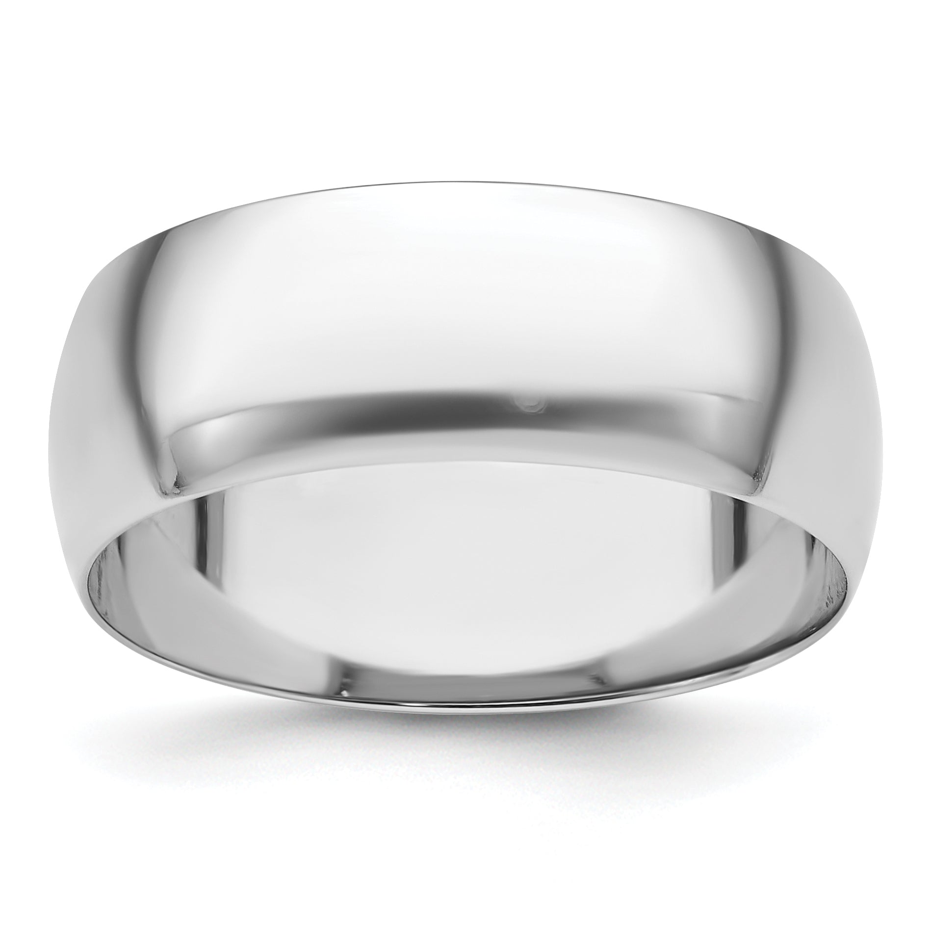 Platinum 8mm Half Round Featherweight Wedding Band