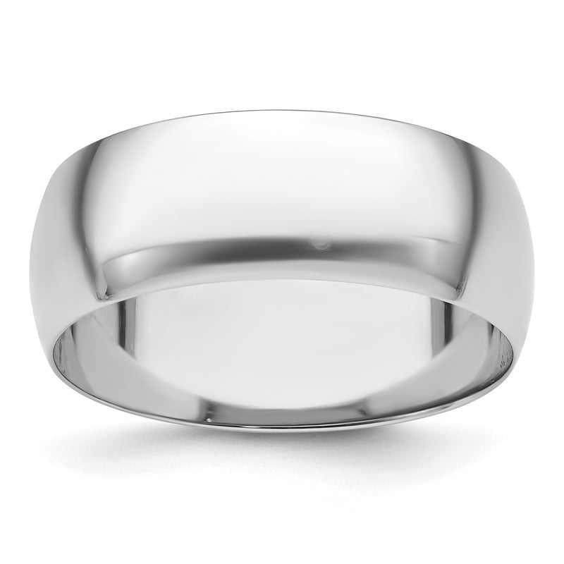 Platinum 8mm Half Round Featherweight Wedding Band