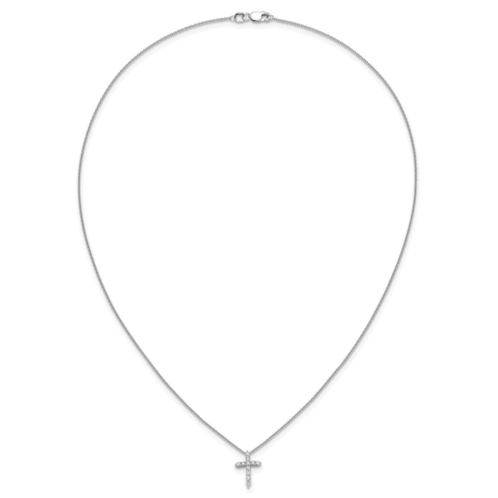 14K White Gold True Origin 1/4 Carat Lab Grown Diamond Vs Def 18 Inch Cross Pendant Necklace