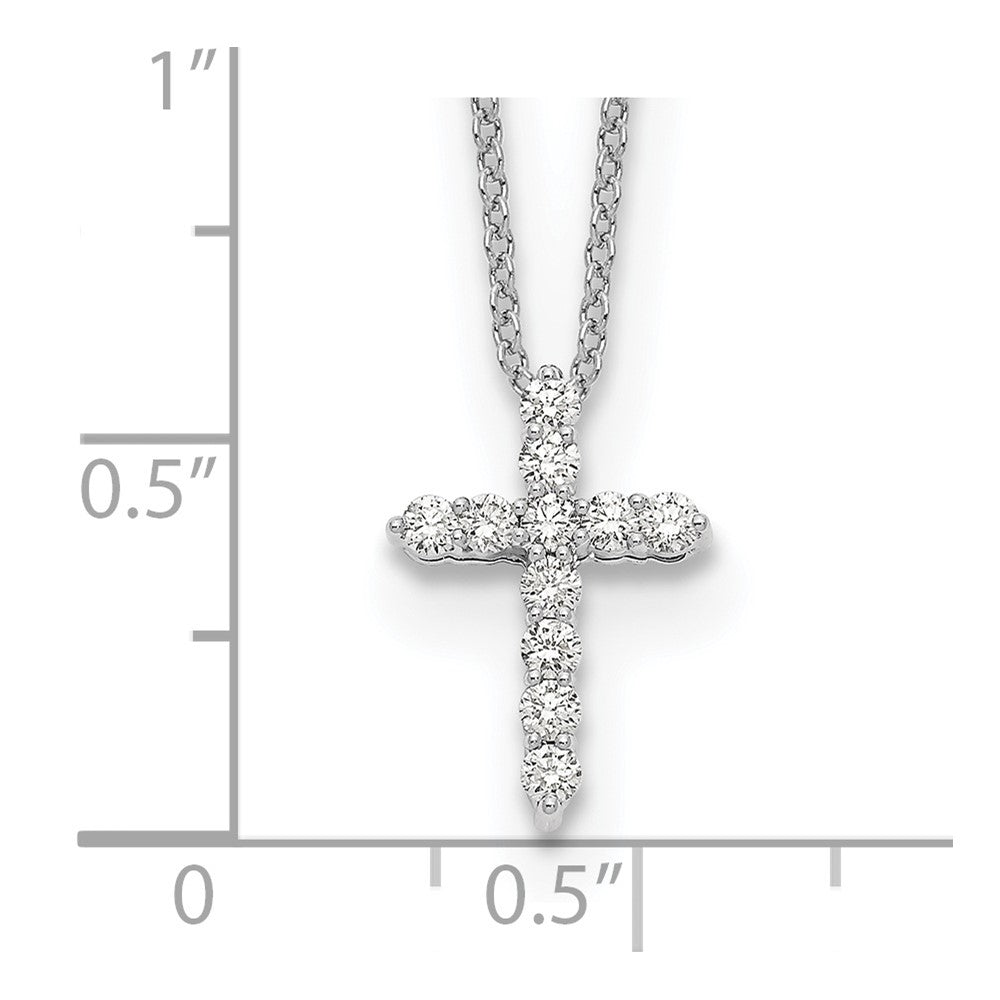 14K White Gold True Origin 1/4 Carat Lab Grown Diamond Vs Def 18 Inch Cross Pendant Necklace