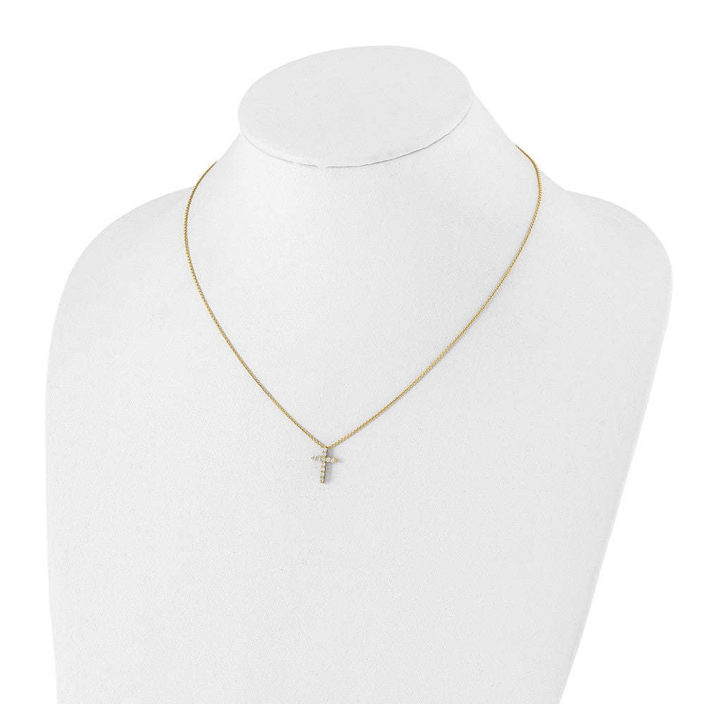14k Yellow Gold 1/4 Ct. Lab Grown Diamond VS/SI+ G+ 18 inch Cross Pendant Necklace