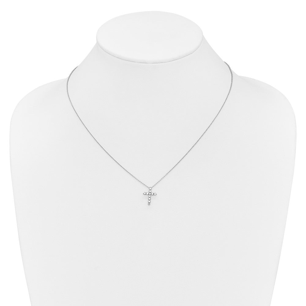 14K White Gold True Origin 1/3 Carat Lab Grown Diamond Vs Def 18 Inch Cross Pendant Necklace