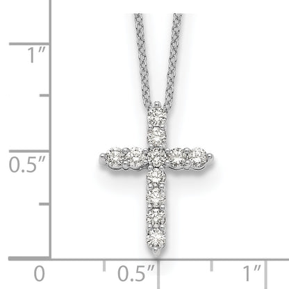 14K White Gold True Origin 1/2 Carat Lab Grown Diamond Vs Def 18 Inch Cross Pendant Necklace