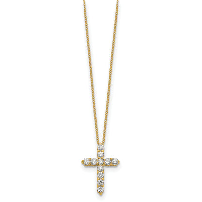 14K Yellow Gold True Origin 1 Carat Lab Grown Diamond Vs Def 18 Inch Cross Pendant Necklace