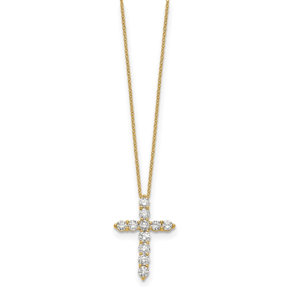 14K Yellow Gold True Origin 1 1/2 Carat Lab Grown Diamond Vs Def 18 Inch Cross Pendant Necklace