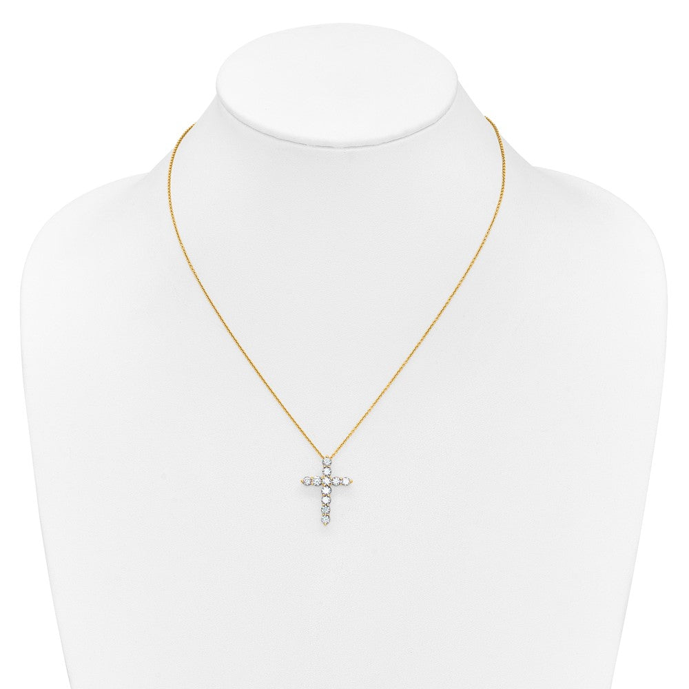 14K Yellow Gold True Origin 1 1/2 Carat Lab Grown Diamond Vs Def 18 Inch Cross Pendant Necklace