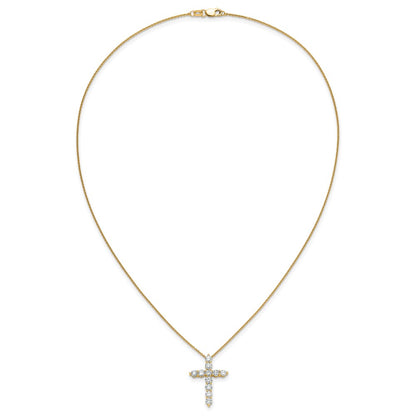 14K Yellow Gold True Origin 1 1/2 Carat Lab Grown Diamond Vs Def 18 Inch Cross Pendant Necklace