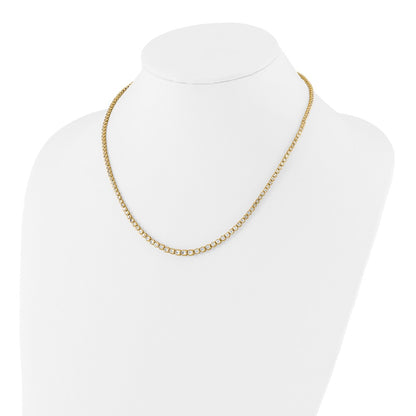 14k Yellow Gold 3 Ct. Lab Grown Diamond VS/SI+ G+ 16 inch with a 2 inch extension Graduated Bezel Set Tennis Necklace